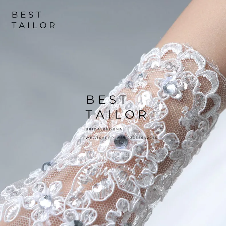 Свадебные перчатки без пальцев для маленьких девочек кружевные красные цвета