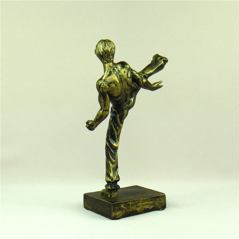 Миниатюрная Китайская Скульптура в стиле кунг фу Брюса Ли орнамент Nunchaku сувенир