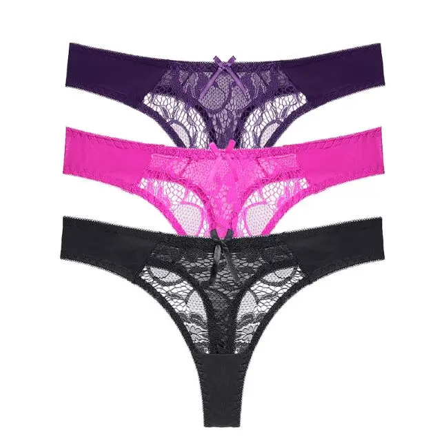 purple rose black DKERT женские стринги пикантный кружевной прозрачный прозрачные трусики женские стринги нижнее белье - Цвет: purple rose black