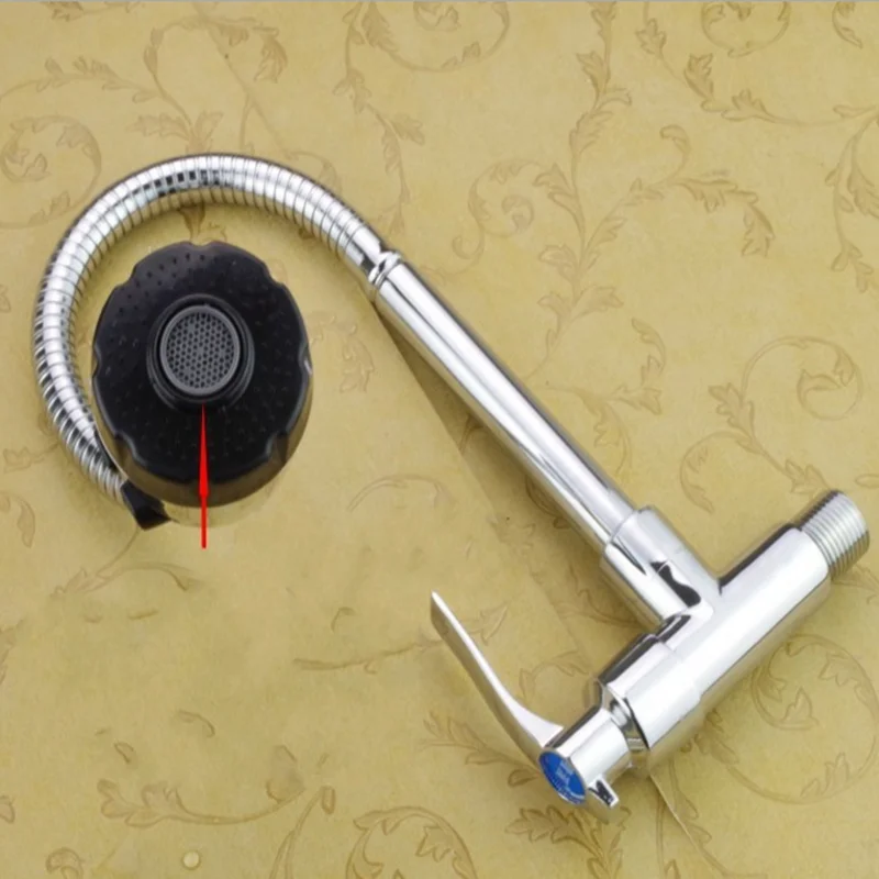 360 ° латунный одиночный Смеситель для холодной кухонной раковины Универсальный