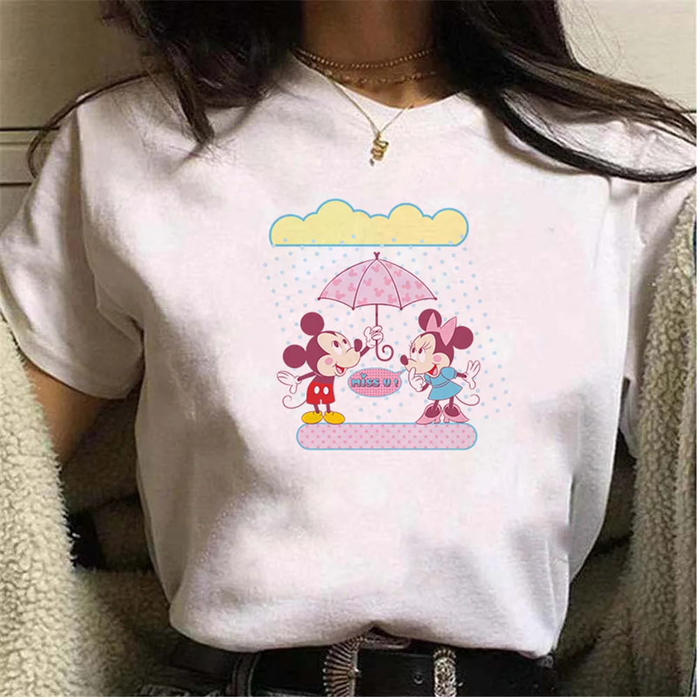 

Disney Mickey Mouse Tshirt Women Casual Kawaii Harajuku Short Sleeve Dropship Tees Cartoon Top
