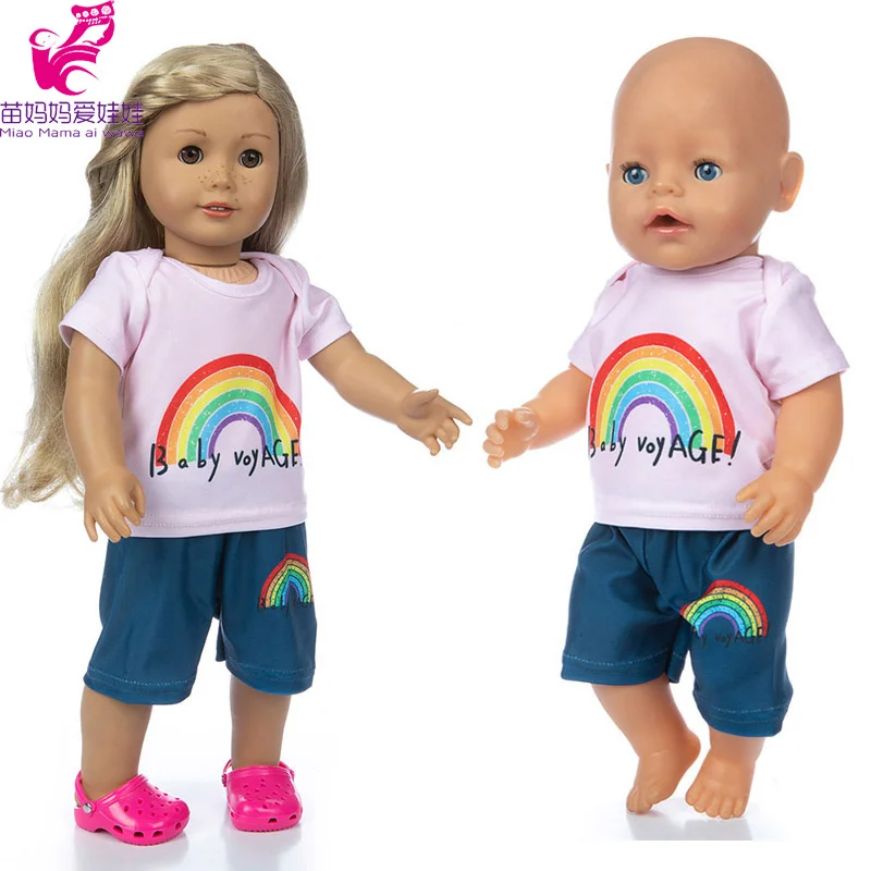 18 inch boy doll clothes t-shirt football short pants 43cm baby boys sport shirt | Dolls Accessories