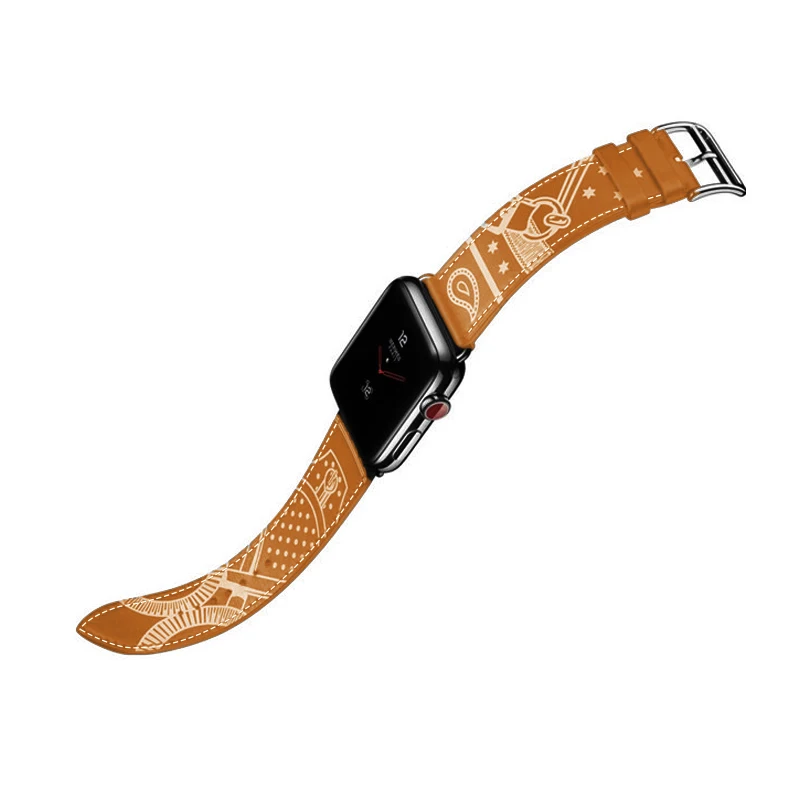TT-Brown Для Apple Watch Series 4 5 40 мм 44 мм ремешок из натуральной кожи для часов herm Apple Watch Band Series 1 2 3 Ремешки для наручных часов браслет - Цвет ремешка: TT-Brown
