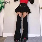 Юбка-брюки женская в стиле Харадзюку с карманами и высокой талией