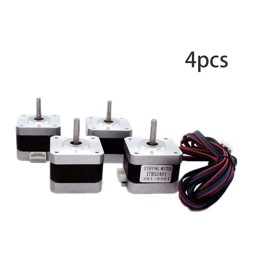 

4PCS Nema 17 Stepper Motor 4 Lead 42 Motor Low Loss Stators 17HS3401 With Cable For 3D Printer CNC Extruder Parts Accessories