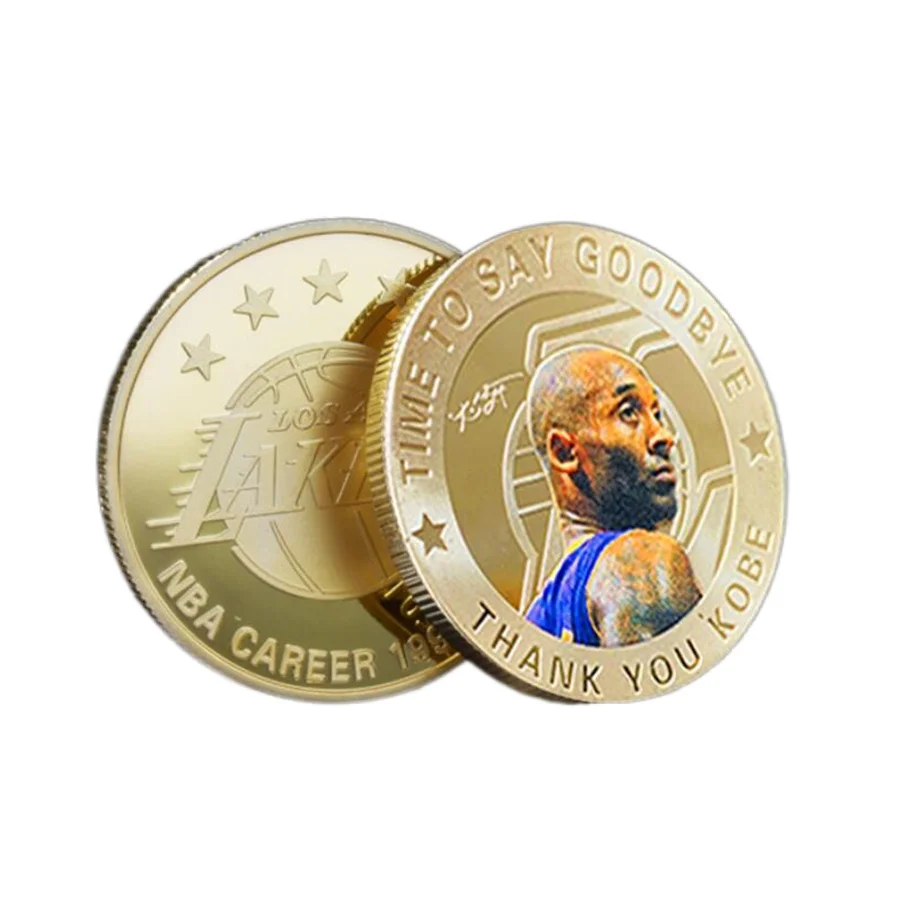 Лейкерс звезда Коби Брайант Позолоченные Монеты Коллекция подарков медальон