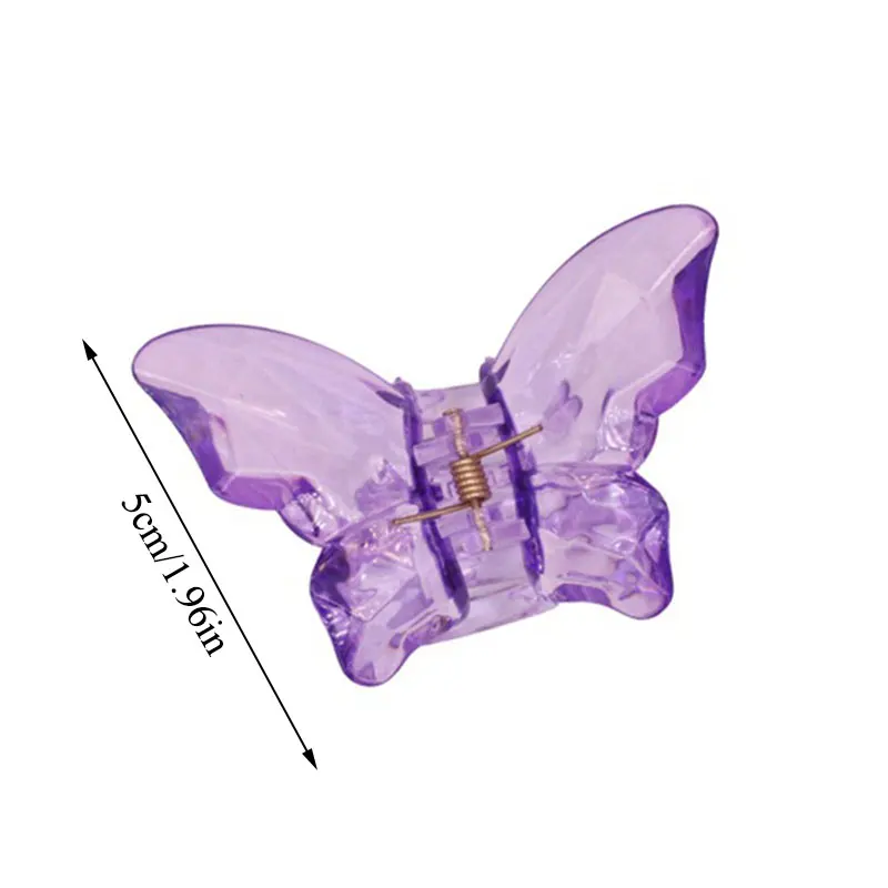 

Sweet Butterfly Hair Claw for Women Girls Acrylic Hair Accessories Colorful Hair Clips Transparent Plastic Barrettes Headwear