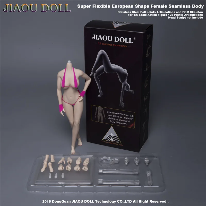 

Removable Feet 12" Female Big Bust Seamless BodVarious Skin Model Colors Fit 1/6 Scale Female Soldier Head Sculpture Model
