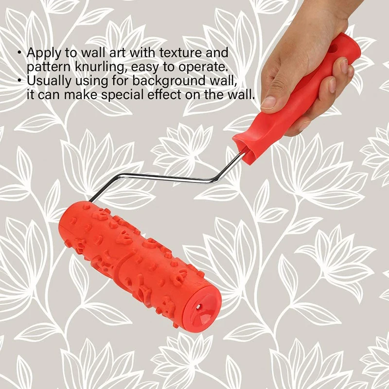 

Household 7 Inch Decorative Paint Brush Roller Embossed Pattern Texture Painting Tools for Wall Rubber Airless Pintura Machine