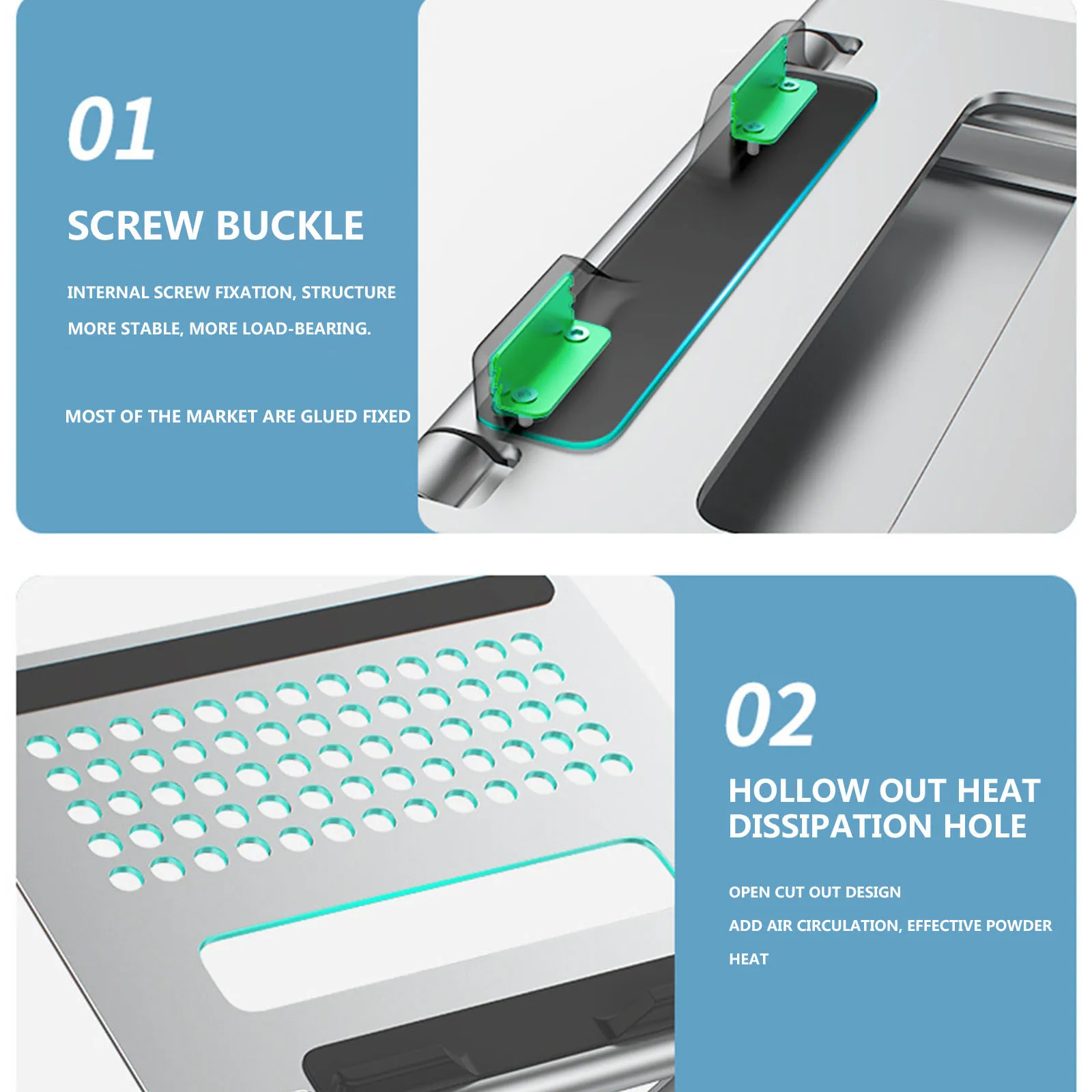 

Laptop Stand Aluminium Alloy Adjustable , Laptop Holder Multi-Angle Stand Heat Release Foldable Laptop Notebook Stand