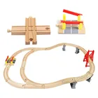 Деревянные аксессуары для поездов, железная дорога, игрушки, совместимые со всеми треками, развивающие игрушки, аксессуары для железной дороги
