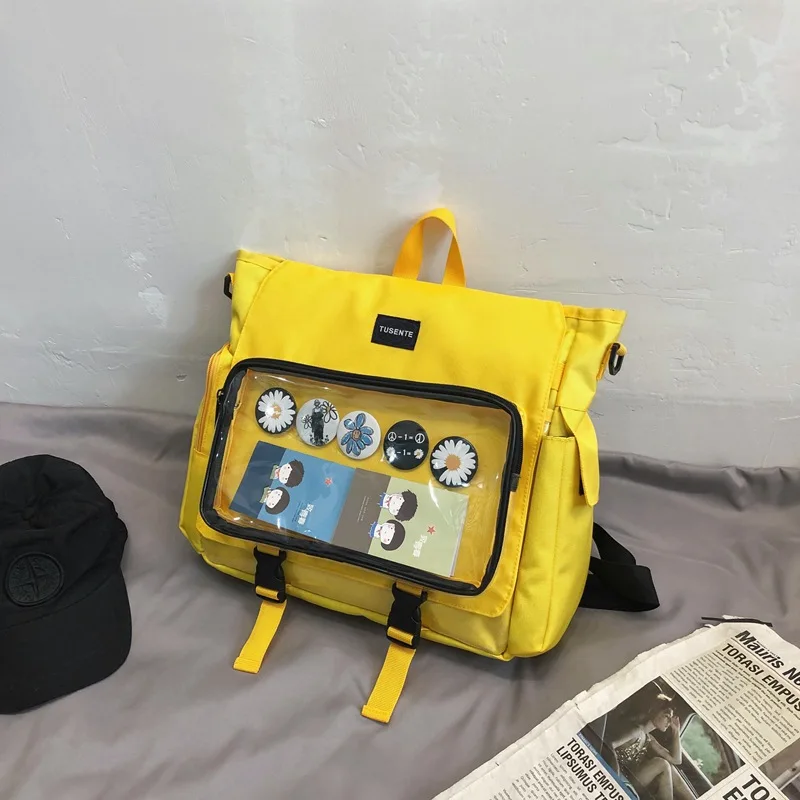 

Women School Backpack for Teenage Girls 2020 Summer New Fashion Letter Transparent Students Bookbag Cute Large Capacity Backpack