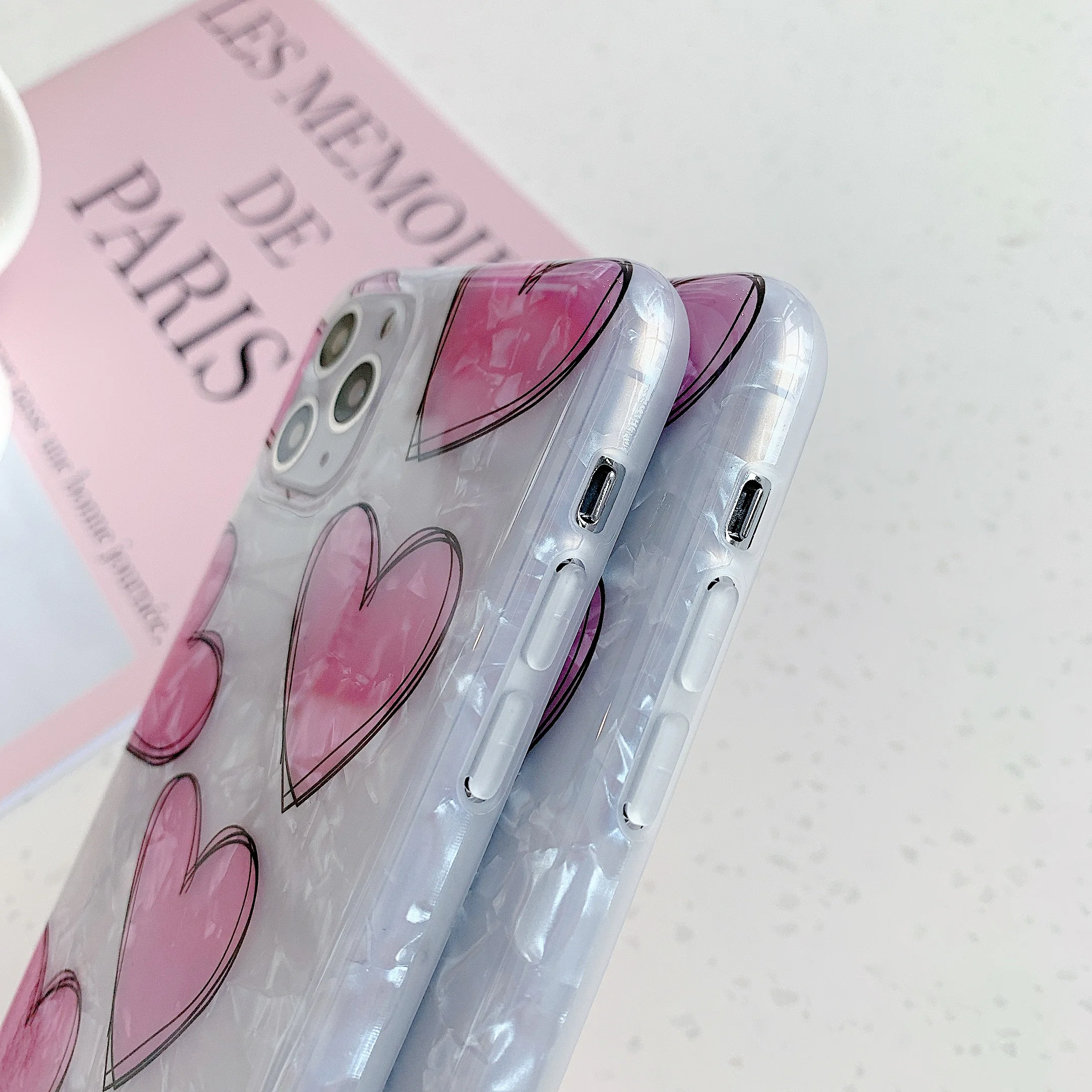SUYACS красивый милый чехол для телефона с сердечками iPhone XR XS Max 7 8 Plus X мягкий IMD