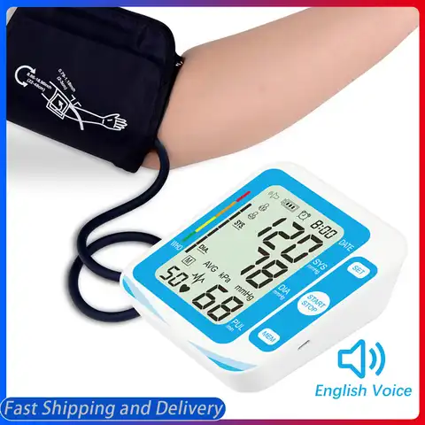 Популярный Домашний медицинский цифровой ЖК-монитор артериального давления на руку, измеритель сердечного ритма, тонометр для автоматичес...