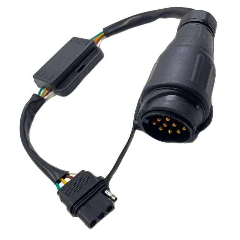 

Trailer Light Converter European Round 13-Pin Connector to US 4-Pin Flat Plug