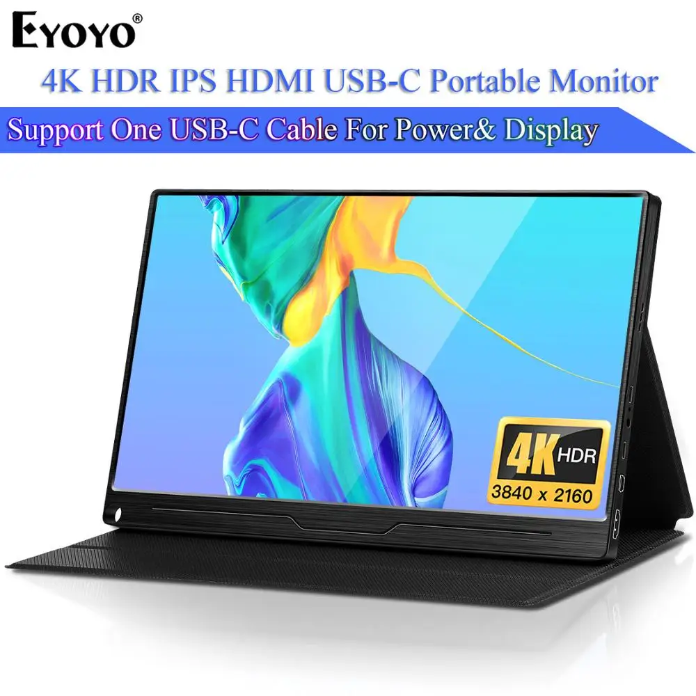Eyoyo EM13Q 13 3 &quotпортативный HDMI игровой монитор ЖК экран с VESA UHD 3840X2160 4K IPS USB Type C для ПК
