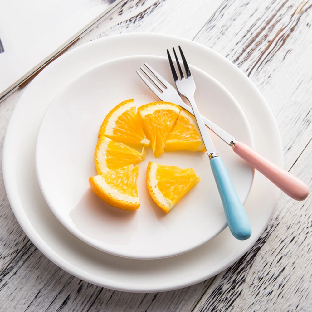 Кухонная вилка для фруктов десерта из нержавеющей стали дома Повседневная знак