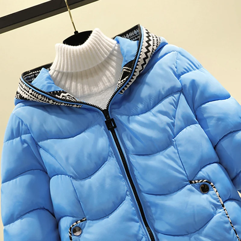 

Women Winter Parka Jacket New Hooded Outerwear Thicke Warm Down Cotton Jacket Slim Large Size Student Short Cotton Padded Coat
