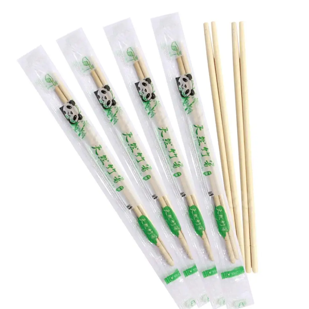 100 пар Китайский одноразовые в индивидуальной упаковке натуральные бамбуковые