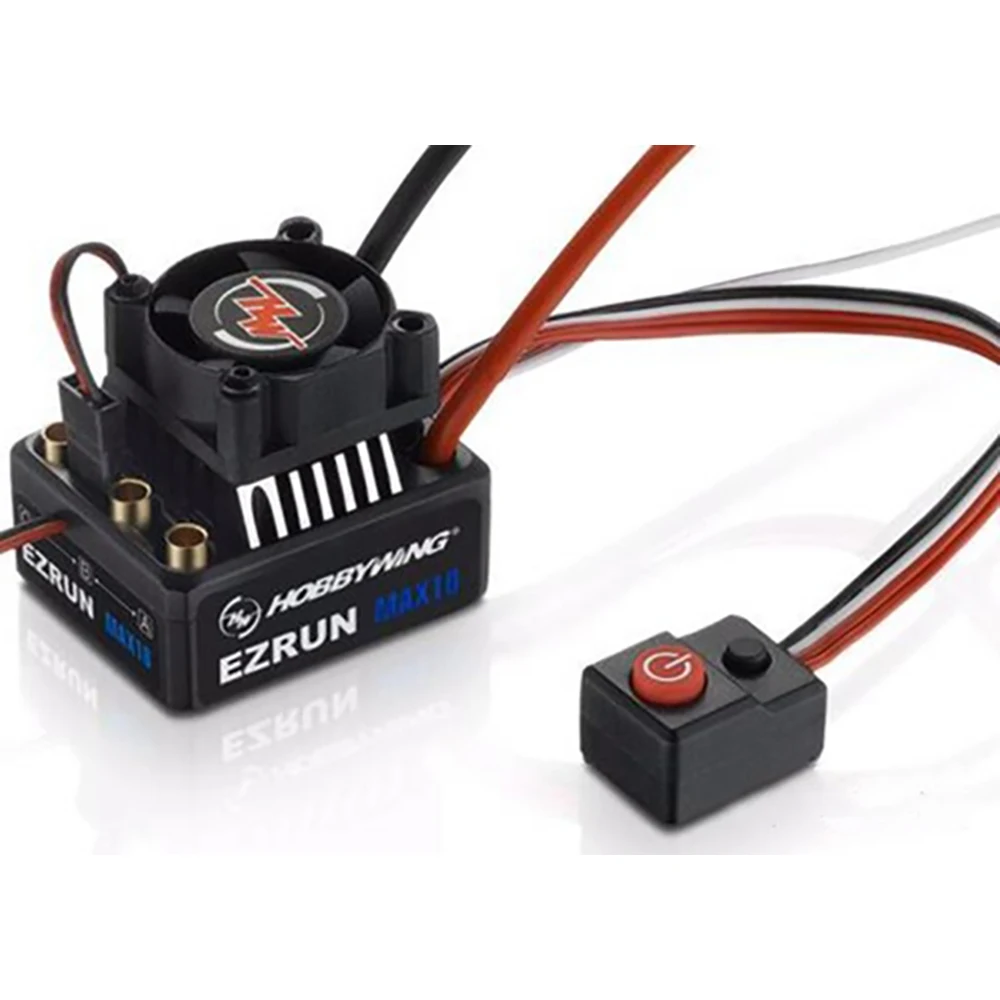 

RC Car Hobbywing High Quality EZRUN MAX10 60A Waterproof 2-3S Sensorless Brushless ESC for 1/10 Buggy Light-weight 2WD Truck