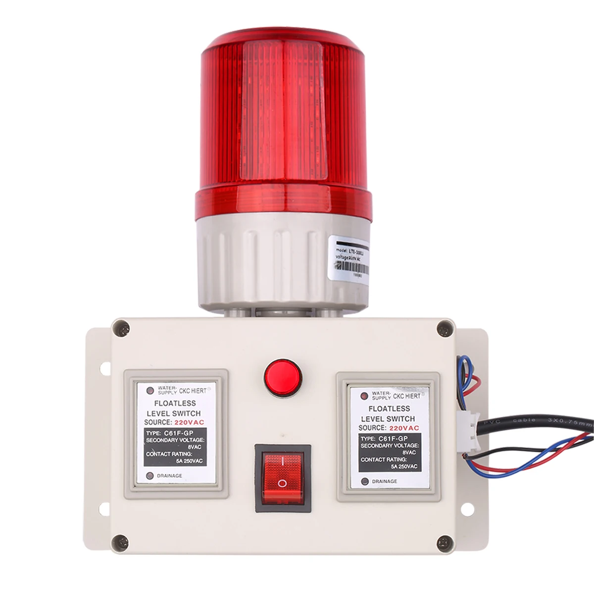 Alarma indicadora de nivel de agua, Sensor de alarma de nivel de agua, alarma indicadora de línea de agua baja y alta con interruptor de silenciador, Control de volumen