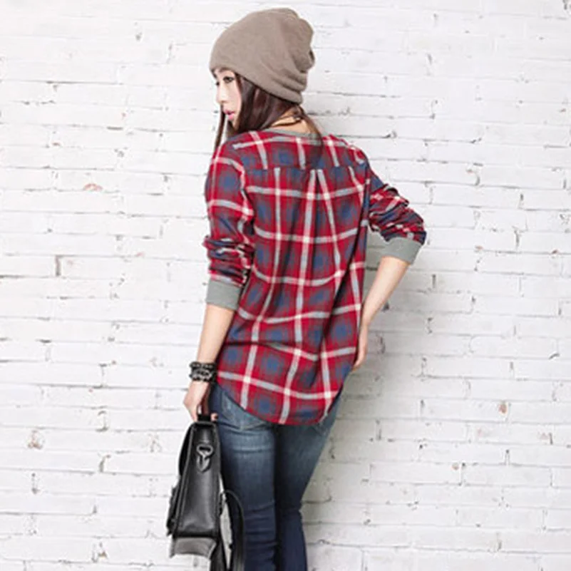 Patchwork Plaid Hoodies Sweatshirts 2022 Women Casual Kawaii Harajuku New Sweat Punk For Girls Clothing European Tops Korean
