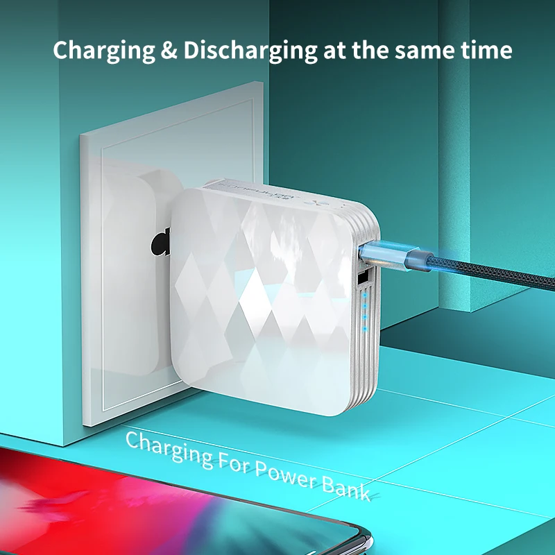 Power Bank Dual USB 5000 мАч 2.1A Быстрая зарядка портативное настенное зарядное устройство US