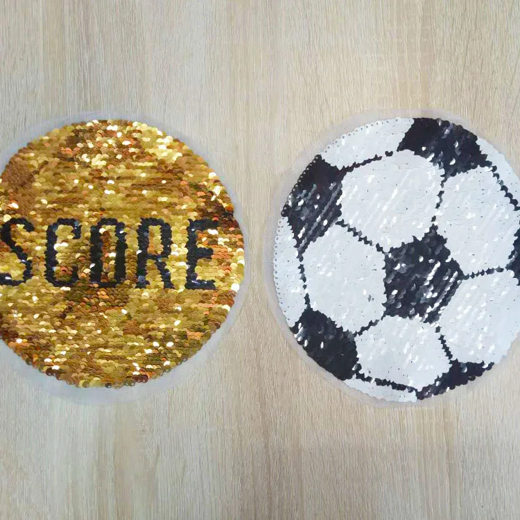 Большие футбольные нашивки с вышивкой и блестками GUGUTREE Детские значки