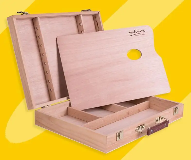 

Новый деревянный мольберт для рисования с выдвижным ящиком настольная коробка канцелярских принадлежностей держатель Портативный Настол...