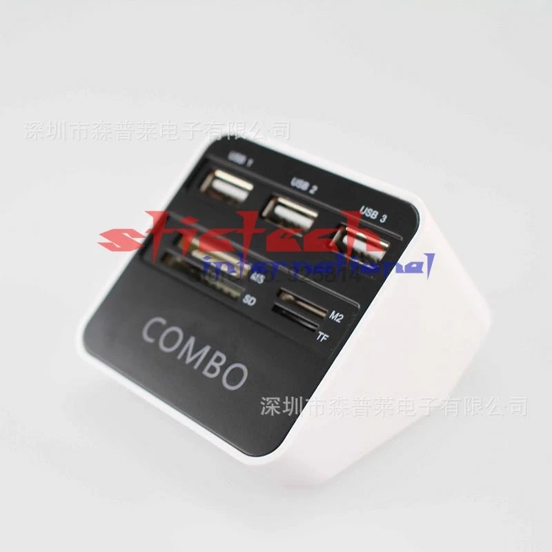 Через dhl или ems 100 шт мульти 7в1 USB 2 0 кардридер 3 память SD MS M2 TF внешний адаптер