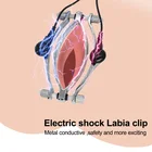 Зажим для губ электро-клитора зажим для киски с кабелем клипса для влагалища губ стимуляция точки G BDSM мастурбация интимные игрушки для женщин