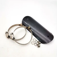 universal carbon fiber color steel heat shield protector cover heel guard for motorcycle exhaust tip mid link pipe