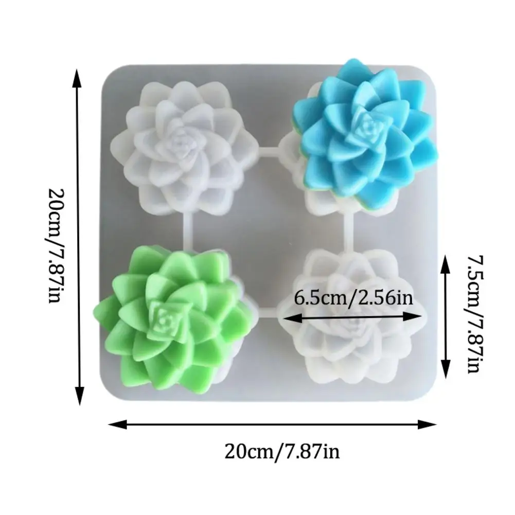 4 отсека суккулентные растения формы силиконовые для мыла Сделай Сам ремесленные