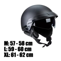 Adult Size Scooter Motorcycle Half Helmet Retractable Visor, Classic Design,Half Face Skull Cap