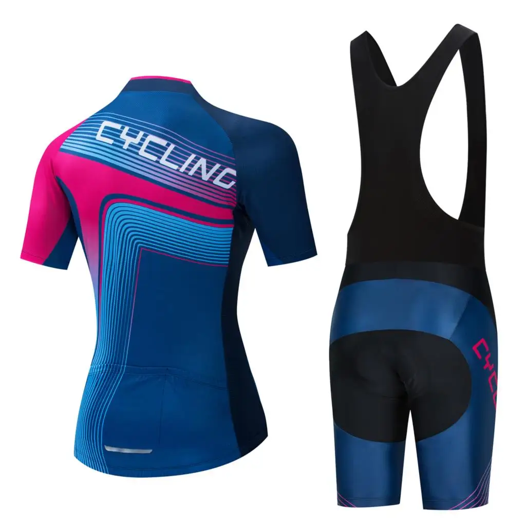 

TELEYI Pro Team Cycling Jersey Set Women Summer Bike Clothes MTB Ropa Ciclismo Bicycle Uniforme Maillot Quick Dry 20D Pad