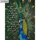 Алмазная живопись Павлин 5d полный квадраткруглый Бриллиантовая мозаичная фигурка животного ремесла вышитые наклейки домашний декор