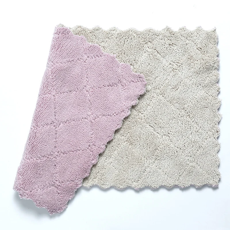 Двухстороннее сильное впитывающее полотенце для чистки мягкой кухонной посуды