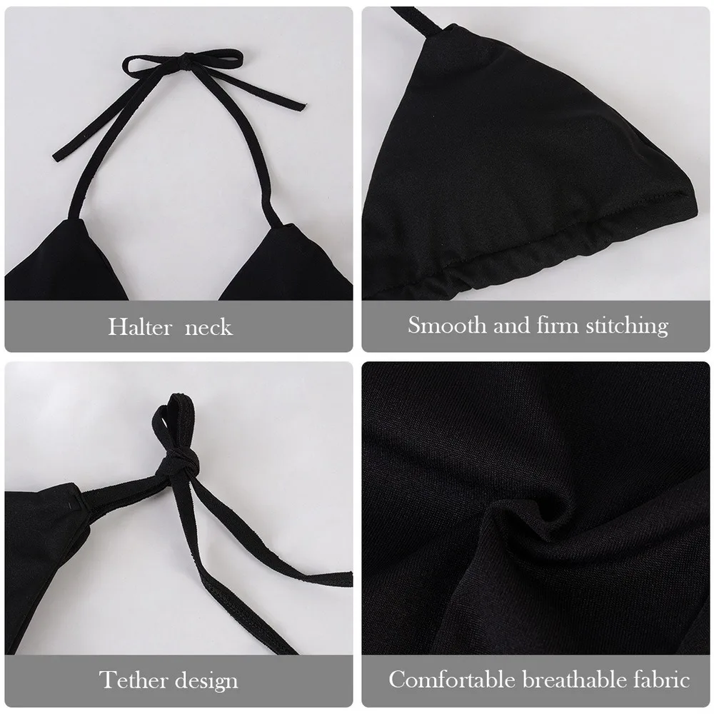 

Sexy Micro Bikinis Set Women Push Up Brazilian Swimsuit Female Lace-Up Swimwear Bathing Suit Halter Mini Bikini Two-pieces Suits