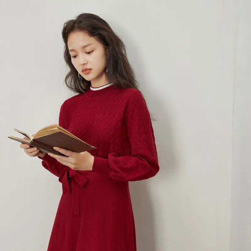 Женское платье INMAN осенне-зимние шерстяные платья с повязкой винтажное