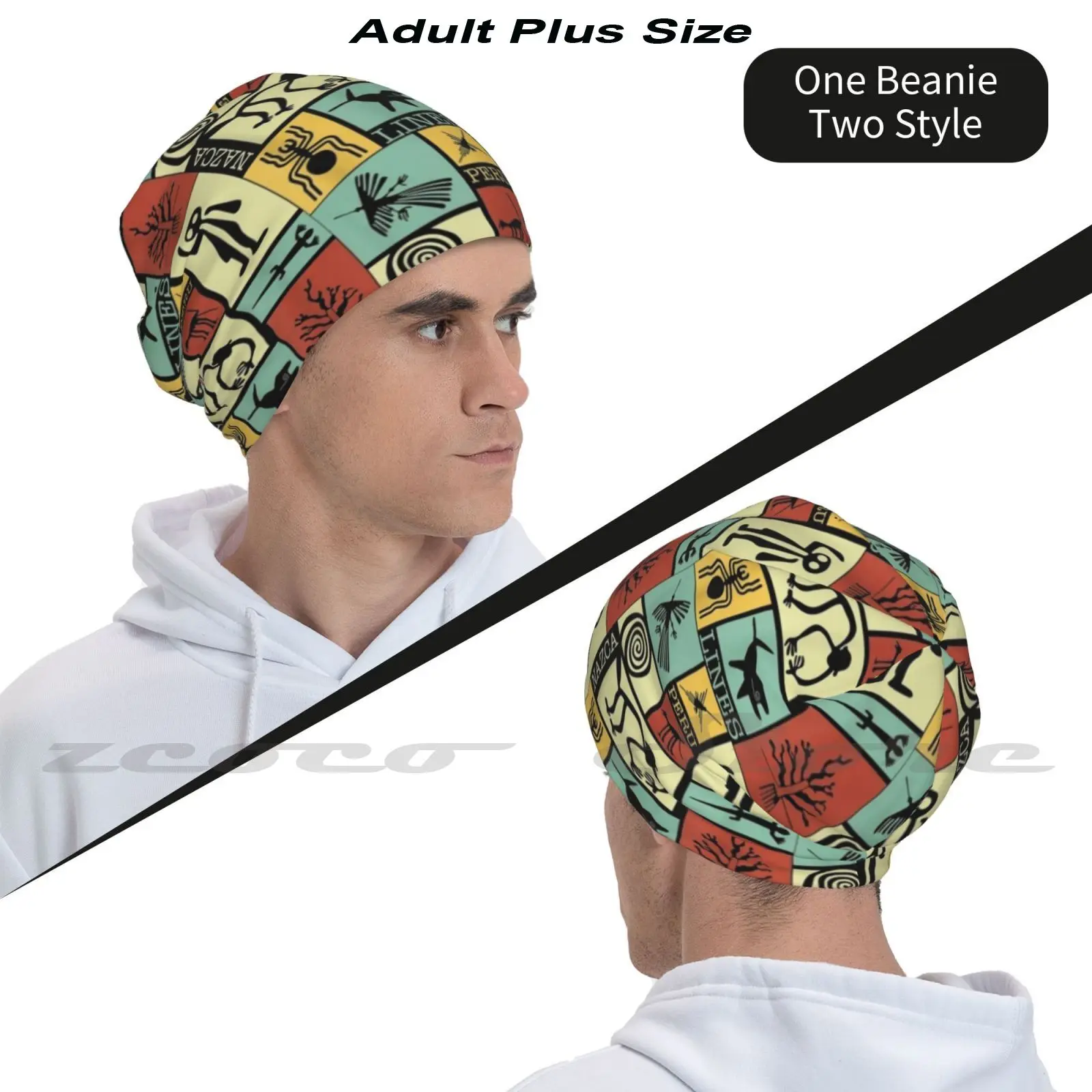 Nazca Lines-перуанская геоглифная обезьяна астронавт паук Ретро Вязаная Шляпа Кепка с