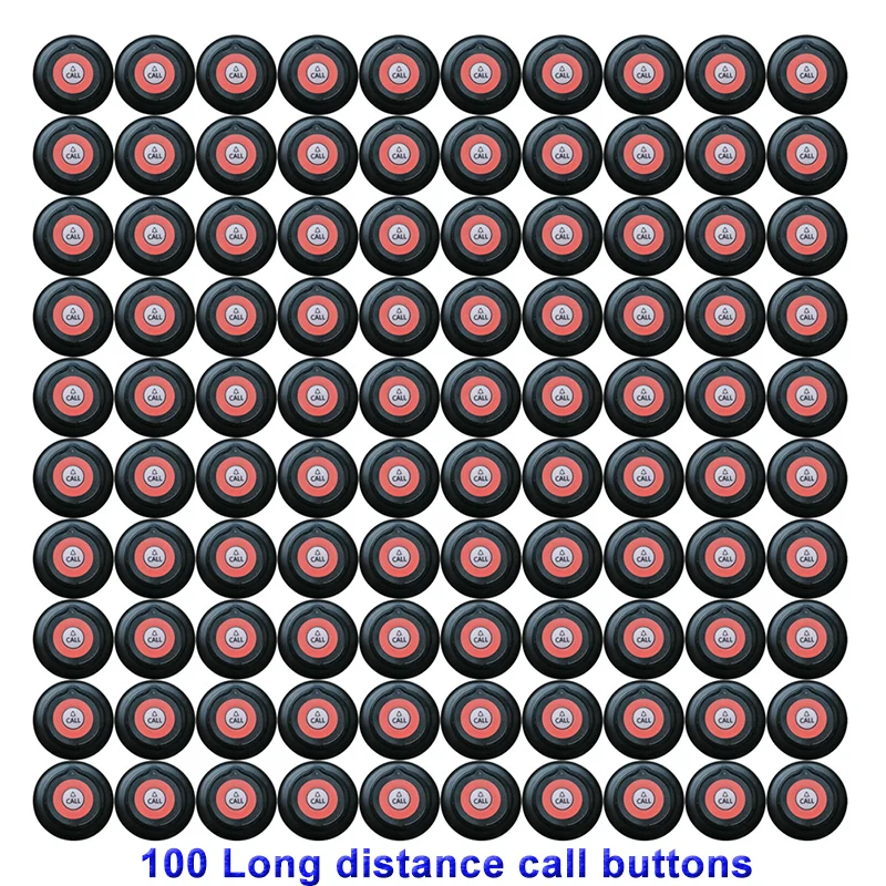Wireless Restaurant Equipments 100 PCS Long Distance Perfect Design Button Pager Transmitter for Cafe Hookah Waiter Call
