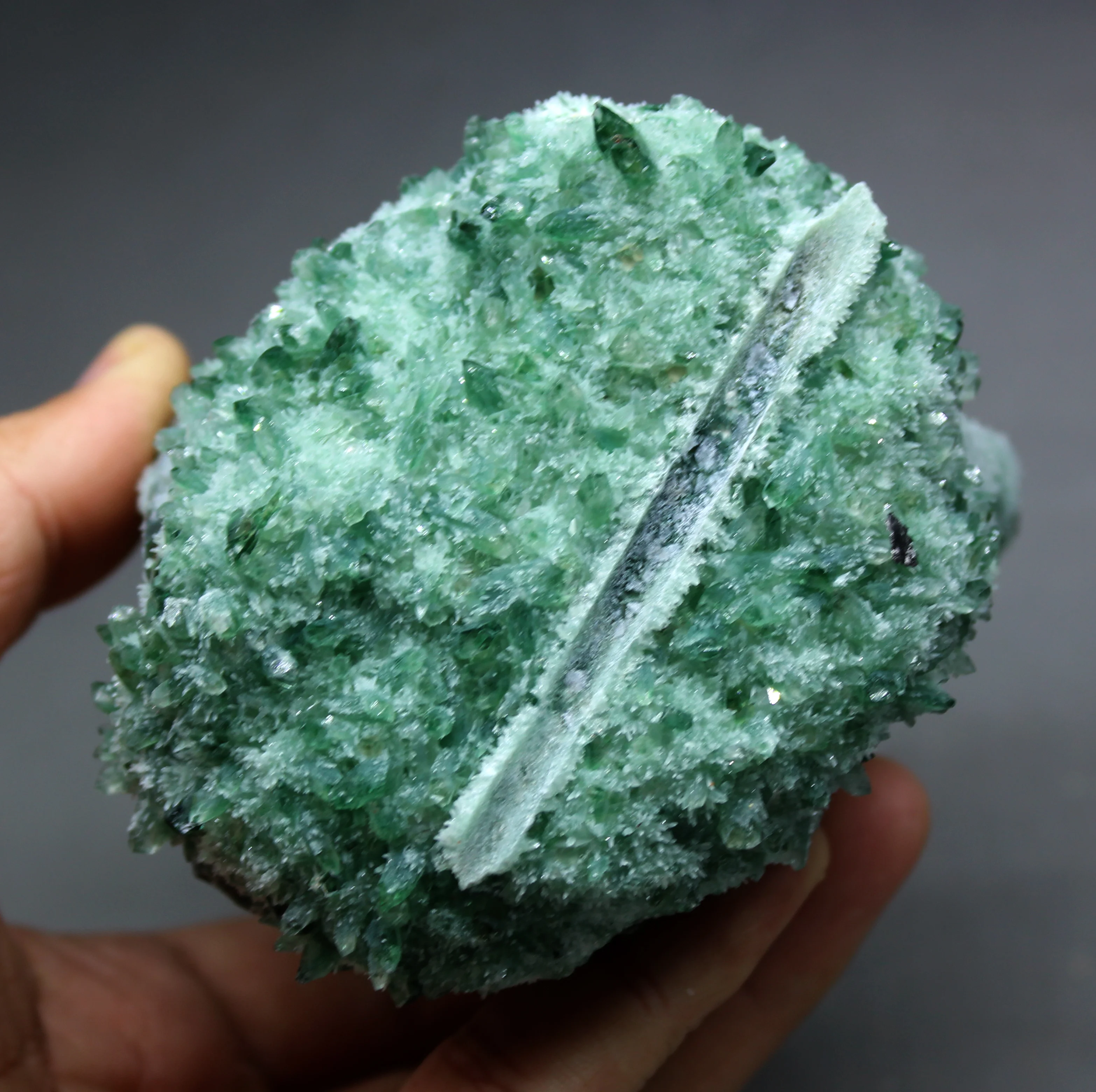 544 г натуральный зеленый Ghost Phantom Quartz Кристалл кластер кристаллы и камни лечебные