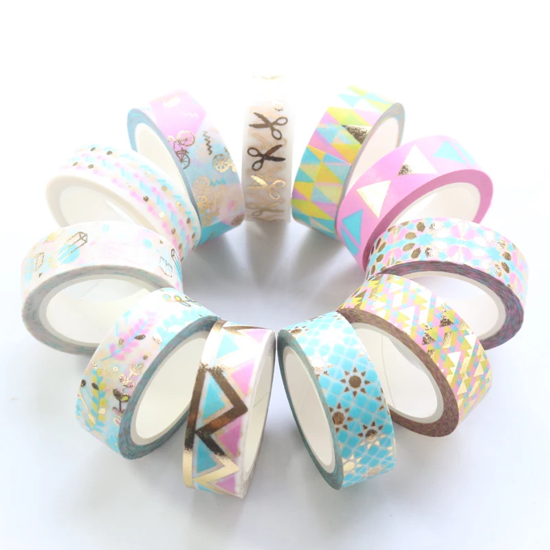 Креативная Золотая фольга Domikee декоративная Васи-лента в рулонах для дневника