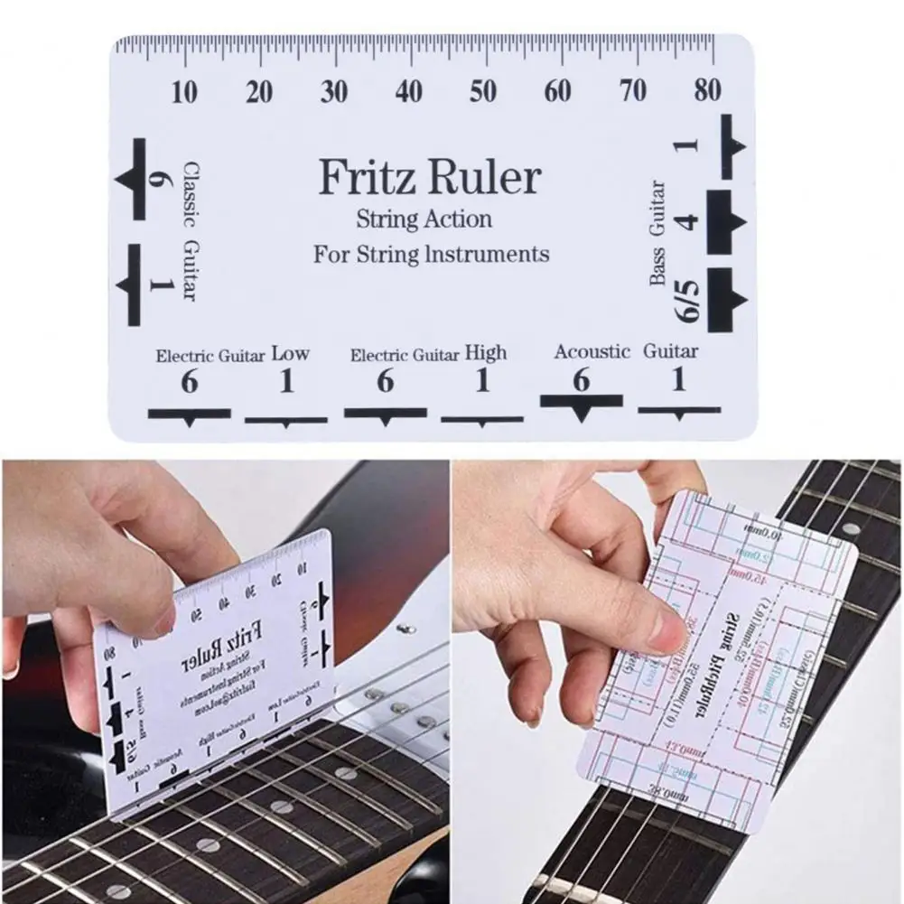 

50% Discounts Hot! Guitar Neck Ruler Accurate Portable PVC String Action Ruler Gauge for Guitar