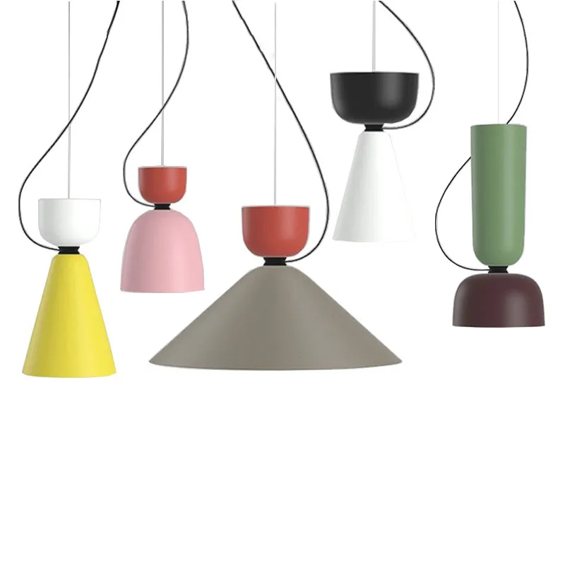 Скандинавский светодиодный цветной подвесной светильник в Дания искусство