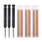 Набор карандашей для столярных работ с 18 стержнями, 3 шт., встроенная точилка, механический маркер с глубоким отверстием, инструмент для маркировки