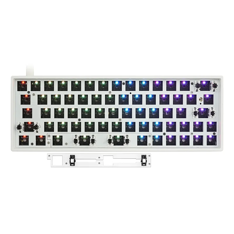 

gk64x gk64 hot swappable 60% Custom Mechanical Keyboard support split spacebar rgb switch leds type c has software programmable