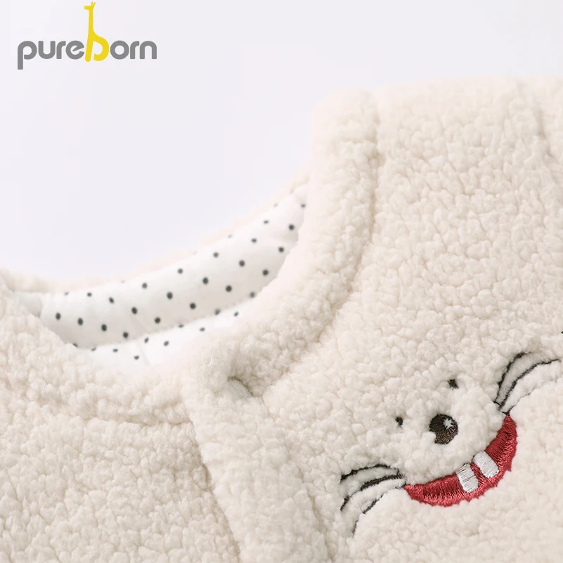 Детский комбинезон + шапка обувь Pureborn утепленный флисовый из 3 предметов Одежда