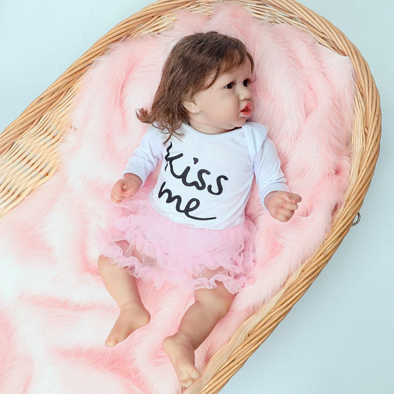 

22 Inch Baby Reborn Boy Doll Silicone limbs cloth body Realistic Newborn Doll For Children Birthday Xmas Gift Play Toy