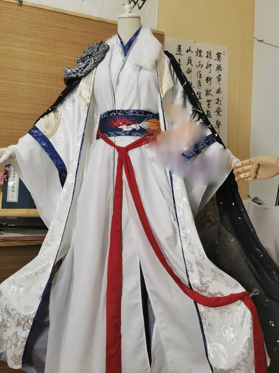 2 Designs White Black Two Ghost Officers Male Emperer Costume Hanfu cos Prince of Wu Yong JunWu Cosplay